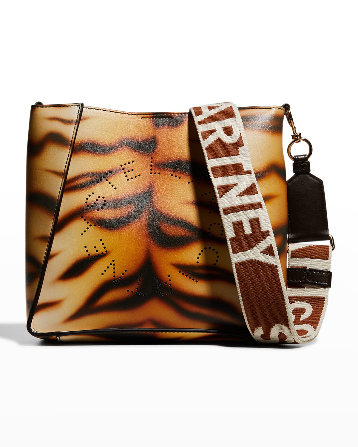 Medium Tiger-Print Logo Crossbody Bag