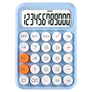 小綠豆居家百貨 繽紛馬卡龍復古按鍵計算機 淺藍底白鍵 可愛辦公室  淺藍  1個