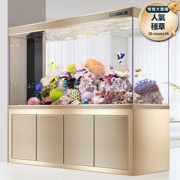 新品上市!!熱門爆品！！【公司貨】豪華龍魚缸底濾客廳家用中大型免換水水族箱屏風靠牆超白玻璃高檔