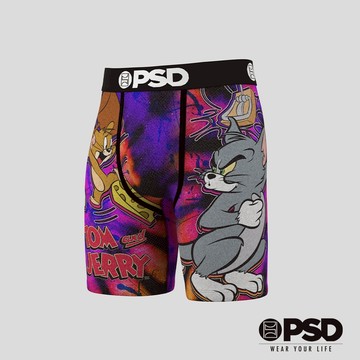 【PSD Underwear 官方旗艦店】TOM AND JERRY- 平口四角褲-湯姆貓與傑利鼠-黑色