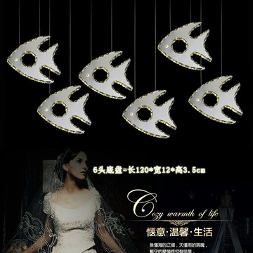 魚形燈吊燈水晶燈餐廳燈創意個性燈店鋪動物櫥窗吧臺燈吊線燈定做