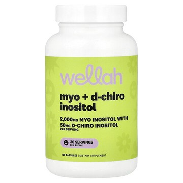 Wellah, Myo + D-Chiro 肌醇，120 粒膠囊