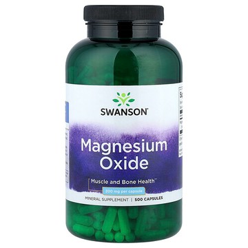 Swanson Vitamins, 氧化鎂，400 毫克，500 粒膠囊（每粒膠囊 200 毫克
