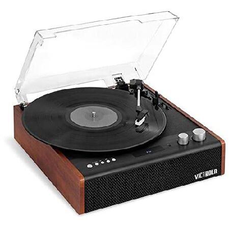 Victrola VTA-71-MAH Brighton Dual Bluetooth Turntable with Built-in Speakers (33 48 78) (Mahogony)