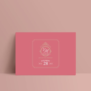 單卡喜帖【 喜帖印刷 】編號222501 明信片喜帖 少量喜帖 喜帖設