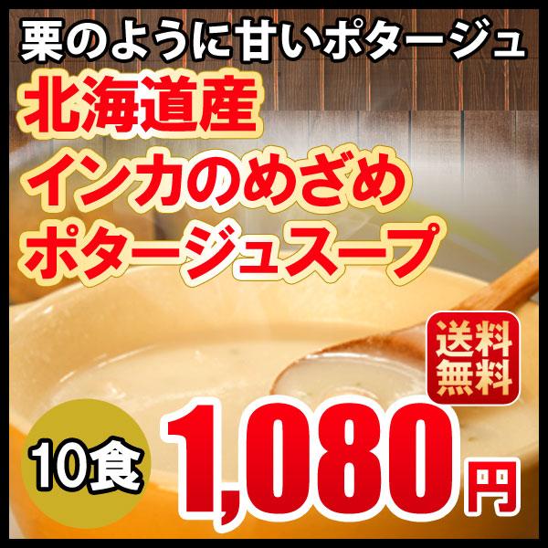 ポタージュ 送料無料 メール便 インカのめざめポタージュ 10食セット 北海道 じゃがいも 1,080円 ポッキリ