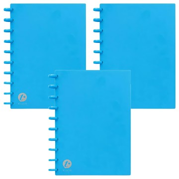 TO NOTE B5圓點筆記本 特殊孔洞設計 內頁可抽換 360度反折  藍色 圓點  3本