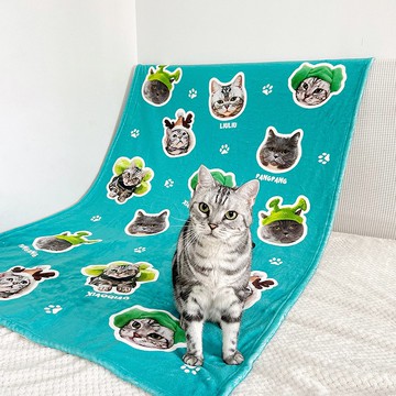 情人節禮物 定製法蘭絨毛毯 人像 | 寵物 | 畫像 任意底色