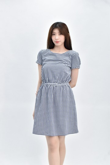 (S) esprit 格紋藍色洋裝