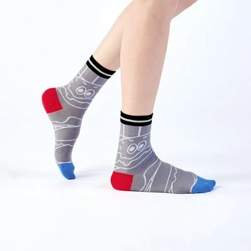 【Change Tone 襪子專賣店】格子鬆餅〈灰)