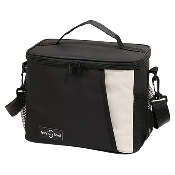 Tasty Food 多巴胺戶外野餐包  黑色  25 x 17.5 x 20cm  保溫保冷便當袋  1個