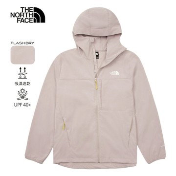 【The North Face 官方旗艦】北面男款灰色吸濕排汗防風外套｜8BWA1OA 排汗衫