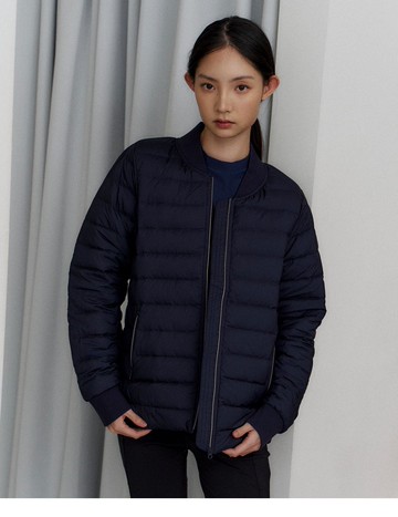 冬日精靈羅紋領羽絨外套(丈青)-女