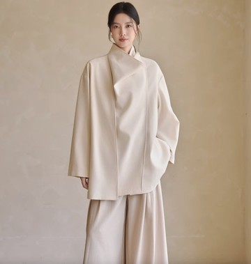 法式復古 垂蕩圍裹設計感風衣外套