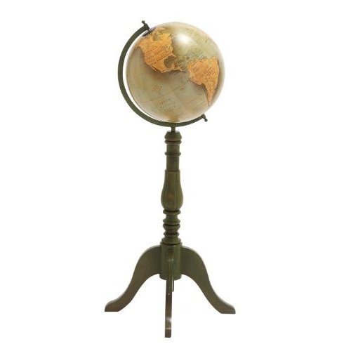 Benzara The Handsome Wood Metal Floor Globe