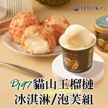 【瑋納佰洲】D197貓山王榴槤冰淇淋/泡芙3~6組(2入各1/組/40g~81g)±5% 免運組