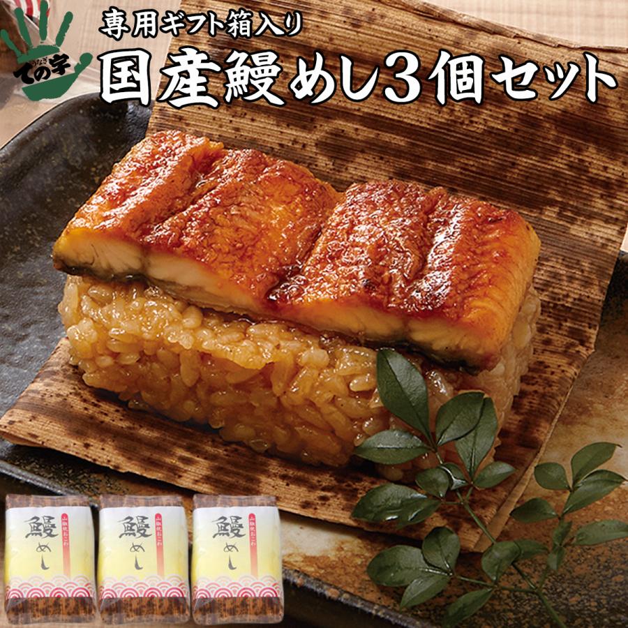 お歳暮 うなぎ 鰻 国産 プレゼント ギフト 蒲焼 おこわ 鰻めし 100g×3個セット ての字