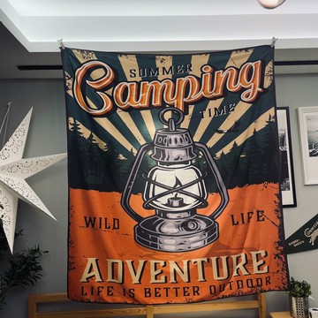 北歐戶外風格 極限運動 裝飾布掛布背景布 露營美學 煤油燈