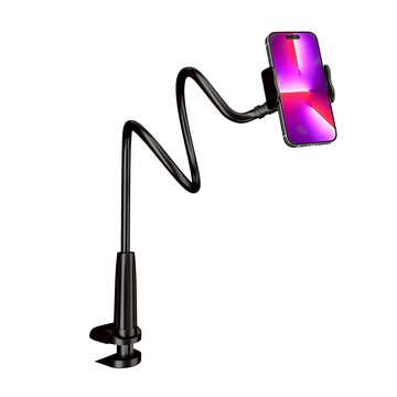 AHOYE 萬象蛇管手機平板懸臂支架/手機支架/夾式支架/伸縮支架  黑色  1個