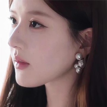 許我耀眼許妍趙露思同款珍珠耳環女法式優雅精致長款耳飾百搭耳釘