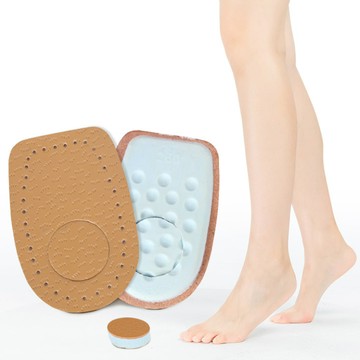 杰恆los1677可拆卸皮革後跟墊加厚柔軟運動後墊隱形防磨減震半碼鞋墊