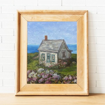 房屋畫、原創藝術品、風景畫、海景牆藝術、家居裝飾