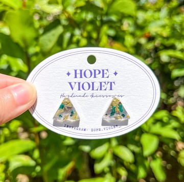 迷彩風軍綠三角形耳環- The Adventure