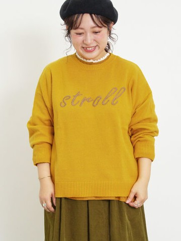 休閒感英文草寫刺繡大學T(0F000160710) - Samansa Mos2