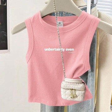 甜辣修身無袖t卹上衣潮ins鹽系短版吊帶背心女款 夏季新款爆款 YC195