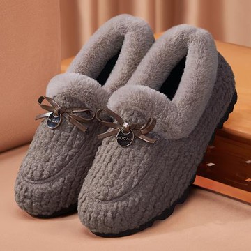 老北京布鞋女保暖棉鞋加絨媽媽一腳蹬毛毛鞋新款冬季加厚秋豆豆鞋