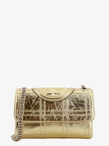 Laminated leather shoulder bag with embossed logo - TORY BURCH - gender_Woman