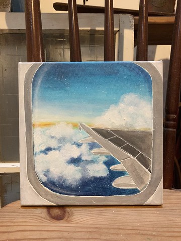 方形畫框原畫 / 飛機上的窗景 - 好想出國系列