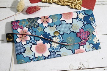 【Gi LAI】10*20Cm開運紅包袋 存摺袋-薄荷櫻花