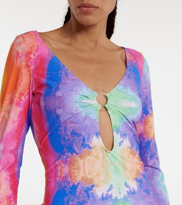 Reina Olga Duke printed cutout minidress