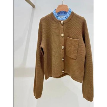 元品質 S家 早春法式復古荷葉邊可拆卸領刺繡羊毛針織衫開衫外套