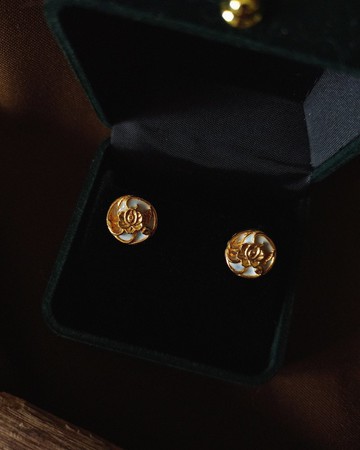 金玫瑰耳環  - Vintage