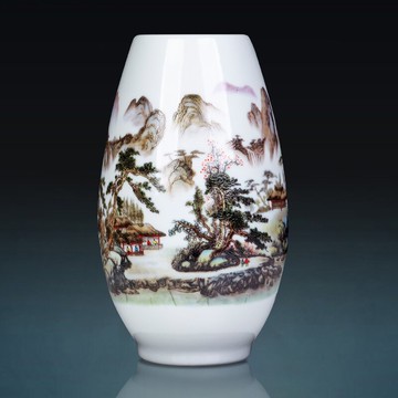 景德鎮陶瓷器小花瓶干花插花中式客廳家居裝飾擺件餐桌工藝品飾品