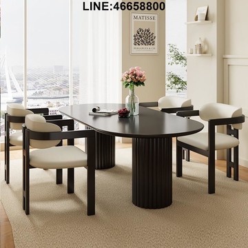 免運 速發 附發票 洽談桌椅 辦公桌椅 接待桌椅 桌椅組合 商用桌椅 美容室桌椅 等待室桌椅 意式簡約輕奢設計師家用實木餐椅高端會所茶椅餐桌椅書房椅子