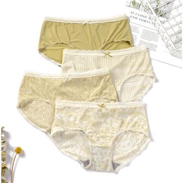 蝶安芬女平角內褲冰絲速干中腰包臀舒適褲頭