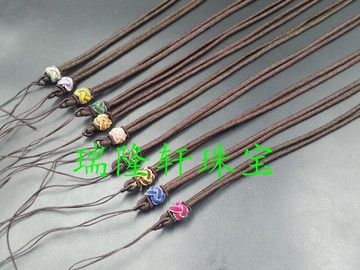 新款可調節帶穗子掛件繩珠寶玉石項鏈繩玉石吊墜繩毛衣鏈玉線繩