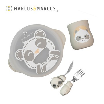 MARCUS＆MARCUS　動物樂園用餐訓練學習禮盒組-灰貓熊_廠商直送