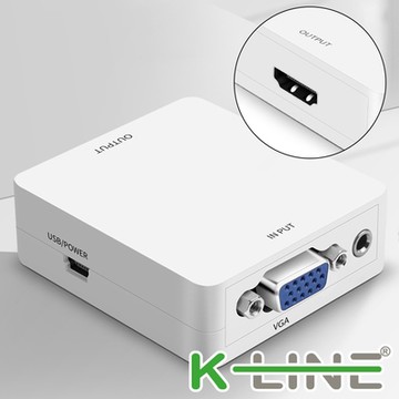 K-Line VGA to 4K高清數位Audio影音轉換器(白)