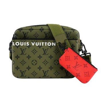 二手商品9成新_LV Monogram TRIO 三合一郵差包(軍綠色)*限定色*