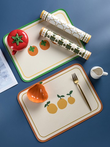 皮革桌墊北歐風格餐墊餐廳防燙防水防油小學生午餐桌面墊隔熱墊子