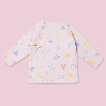 【秋冬新時尚】厚-新生兒純棉肚衣。護手反摺l綁帶開襟-3M/6M-MIT