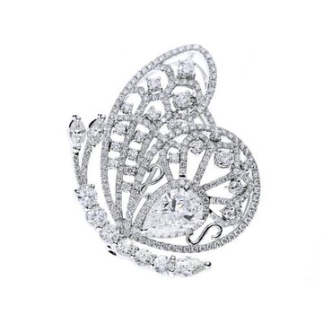 東森珠寶GIA2.2克拉蝴蝶造型鑽墬胸針-VA