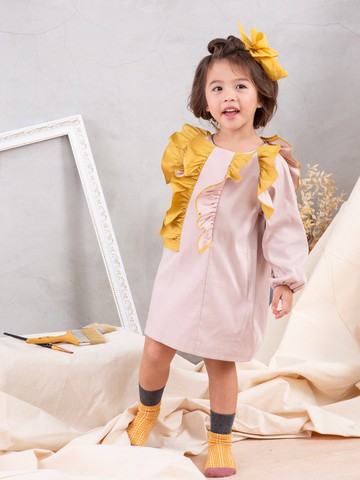 阿爾勒雙色荷葉洋裝(2色)