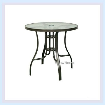 雪之屋 90cm鋁合金玻璃圓桌(咖啡/白/灰) /休閒圓桌/餐桌/飯桌/休閒桌 A47A12-1