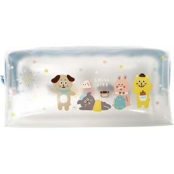 森活趣 透明長型筆袋(大)-搞怪