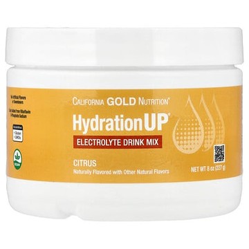 California Gold Nutrition, HydrationUP®，含鈣、鉀、維生素 C 和維生素 E 的電解質混合飲品，柑橘味，8 盎司（227 克）
